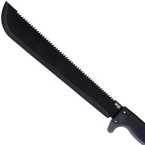 SOG SOGfari 13" Machete Black Blade w/Saw Back, Rubber Handle, Nylon Sheath